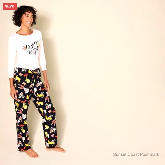 Lightweight Flannel Pant and Long-Sleeve T-Shirt Sleep Set - Picture 2 of 7